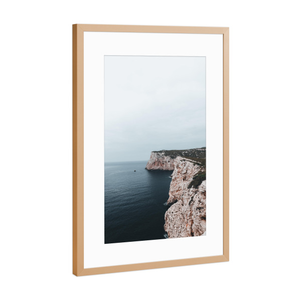 Poster mit Rahmen Kupfer "Rough Sea" artboxONE - Natur,Reise - Sea,Coast,Moody,Blue,Meer,Seascape,Küste,Natur,Nature,Italien,Italy,Reise,Travel
