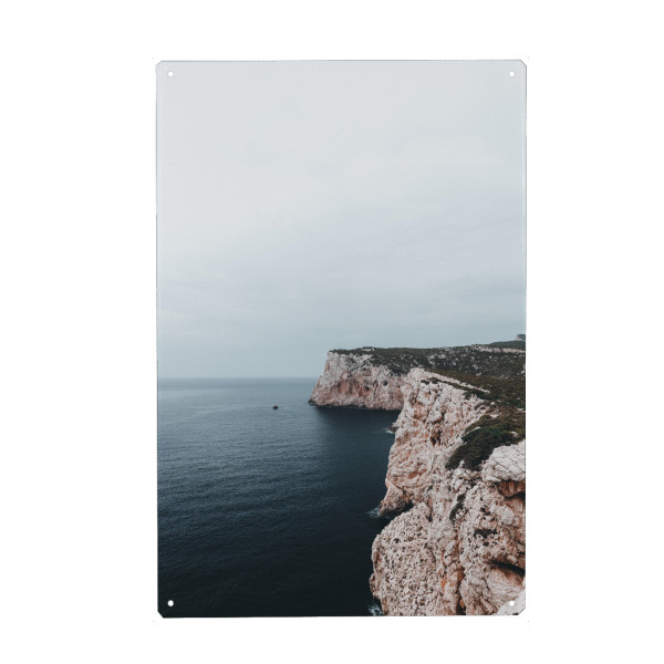 Holzbild "Rough Sea" artboxONE - Natur,Reise - Sea,Coast,Moody,Blue,Meer,Seascape,Küste,Natur,Nature,Italien,Italy,Reise,Travel
