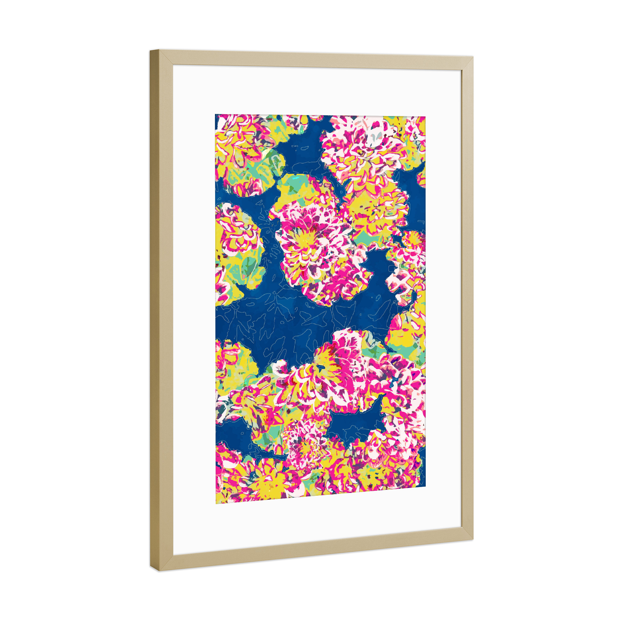 Poster mit Rahmen Gold "The soul becomes dyed" artboxONE - Floral