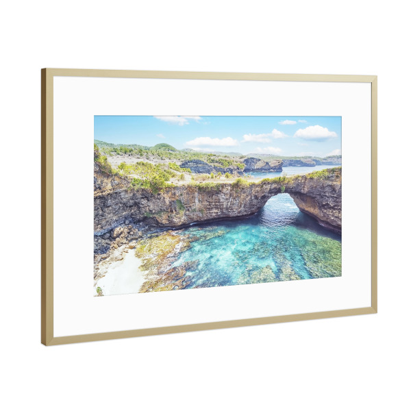Poster mit Rahmen Gold "Broken Beach" artboxONE - Natur,Reise,Reise / Strand und Meer,Reise / Asien,Reise / Länder