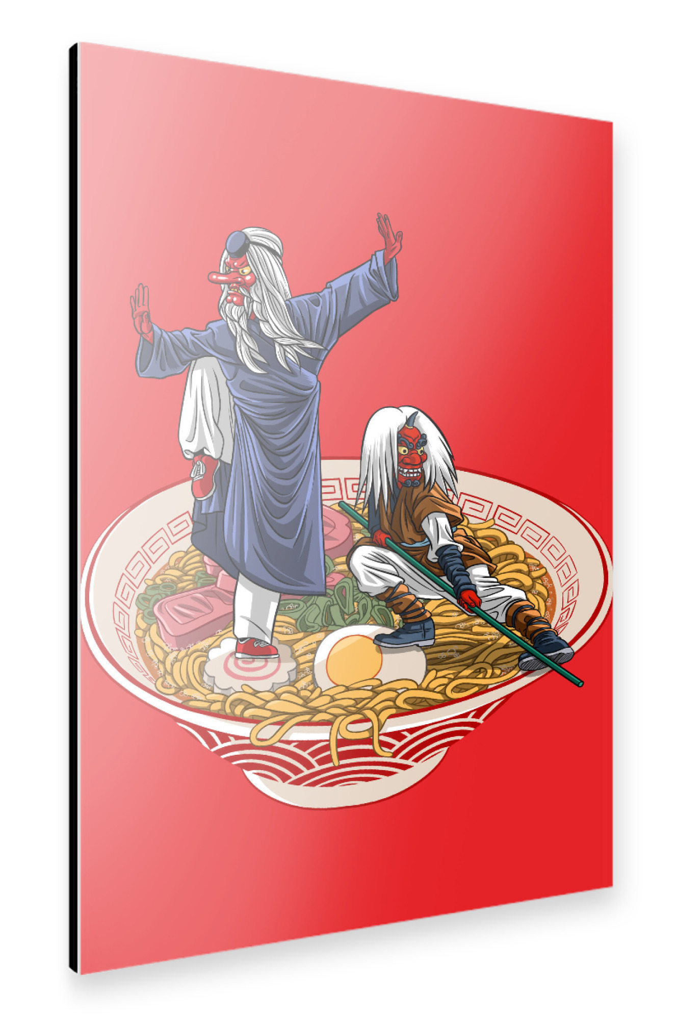 Alu-Dibond "Shaolin demons in ramen" 30x20 cm artboxONE