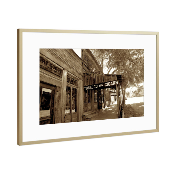 Poster mit Rahmen Gold "Wild West Town" artboxONE - Reise,Reise / Länder