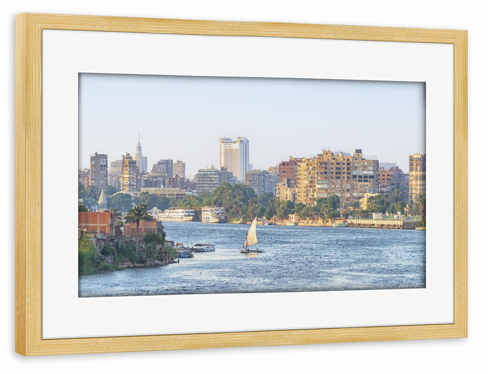 Poster mit Rahmen kiefer "Nile River in Cairo" artboxONE - Städte,Reise,Architektur,Reise / Afrika,Reise / Länder