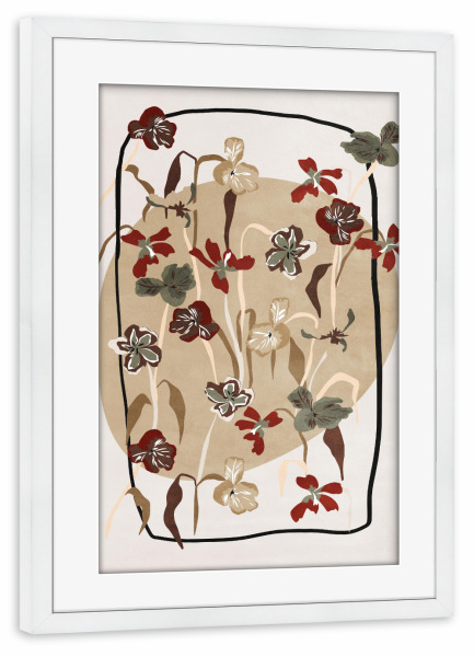 Poster mit Rahmen weiß "Floral Tas" artboxONE - Natur,Floral,Abstrakt