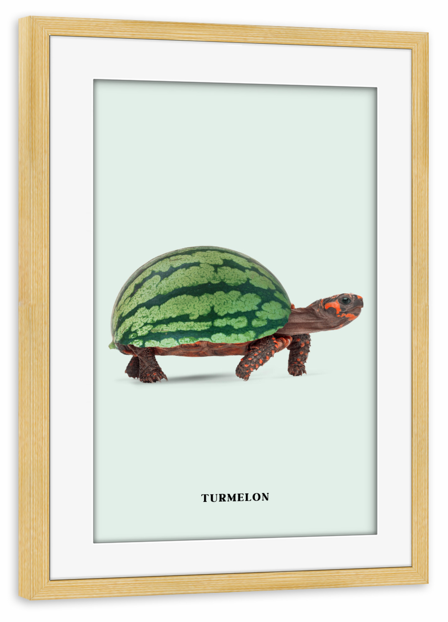 Poster mit Rahmen kiefer "Turmelon" artboxONE - Tiere,Essen & Trinken / Obst & Gemüse,Lustig