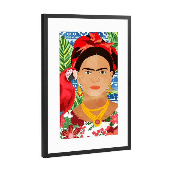 Poster mit Rahmen Schwarz (Metallic) "I Am My Own Muse" artboxONE - Tiere,Menschen