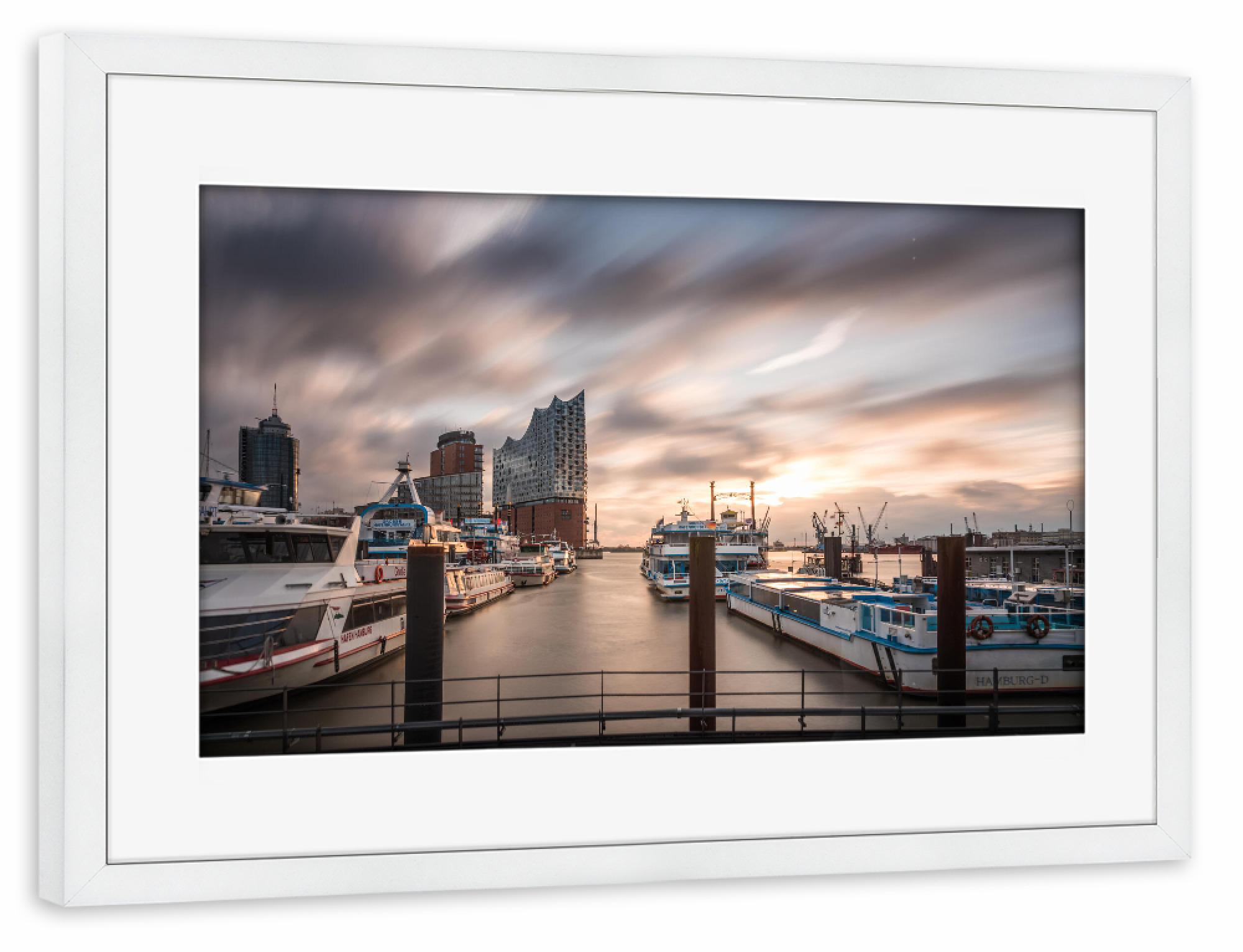 Poster mit Rahmen weiß "Hamburg Hafencity" artboxONE - Städte / Hamburg,Architektur