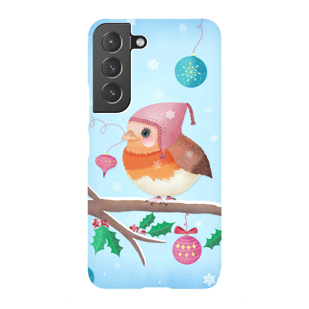 "Rotkehlchen in der Weihnachtszeit"für Samsung Galaxy - Premium-Case Handyhülle artboxONE