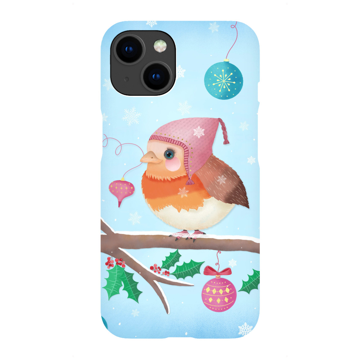 "Rotkehlchen in der Weihnachtszeit"für iPhone - Premium-Case Handyhülle artboxONE