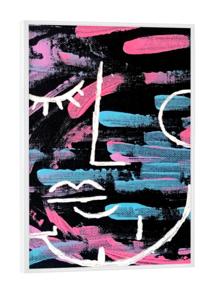 Poster mit weißem Rahmen "Abstraktes Acryl Gesicht" artboxONE - Abstrakt - Abstrakt,Gesicht,Malerei,Acryl,Abstract,Minimal,Minimalistisch