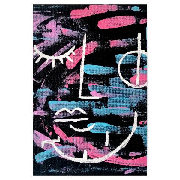 Poster "Abstraktes Acryl Gesicht" artboxONE - Abstrakt - Abstrakt,Gesicht,Malerei,Acryl,Abstract,Minimal,Minimalistisch