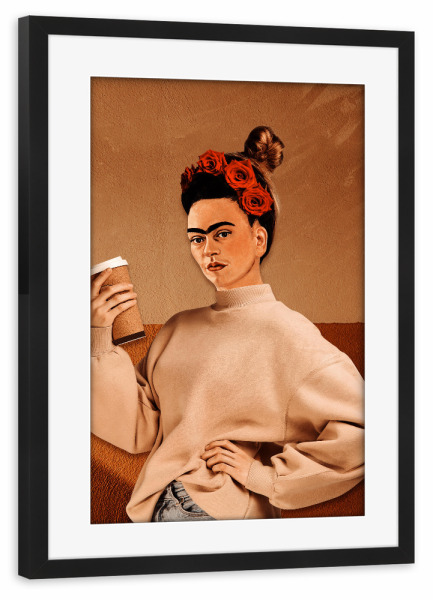 Poster mit Rahmen schwarz "I need coffee by Tas" artboxONE - Natur,Floral,Menschen