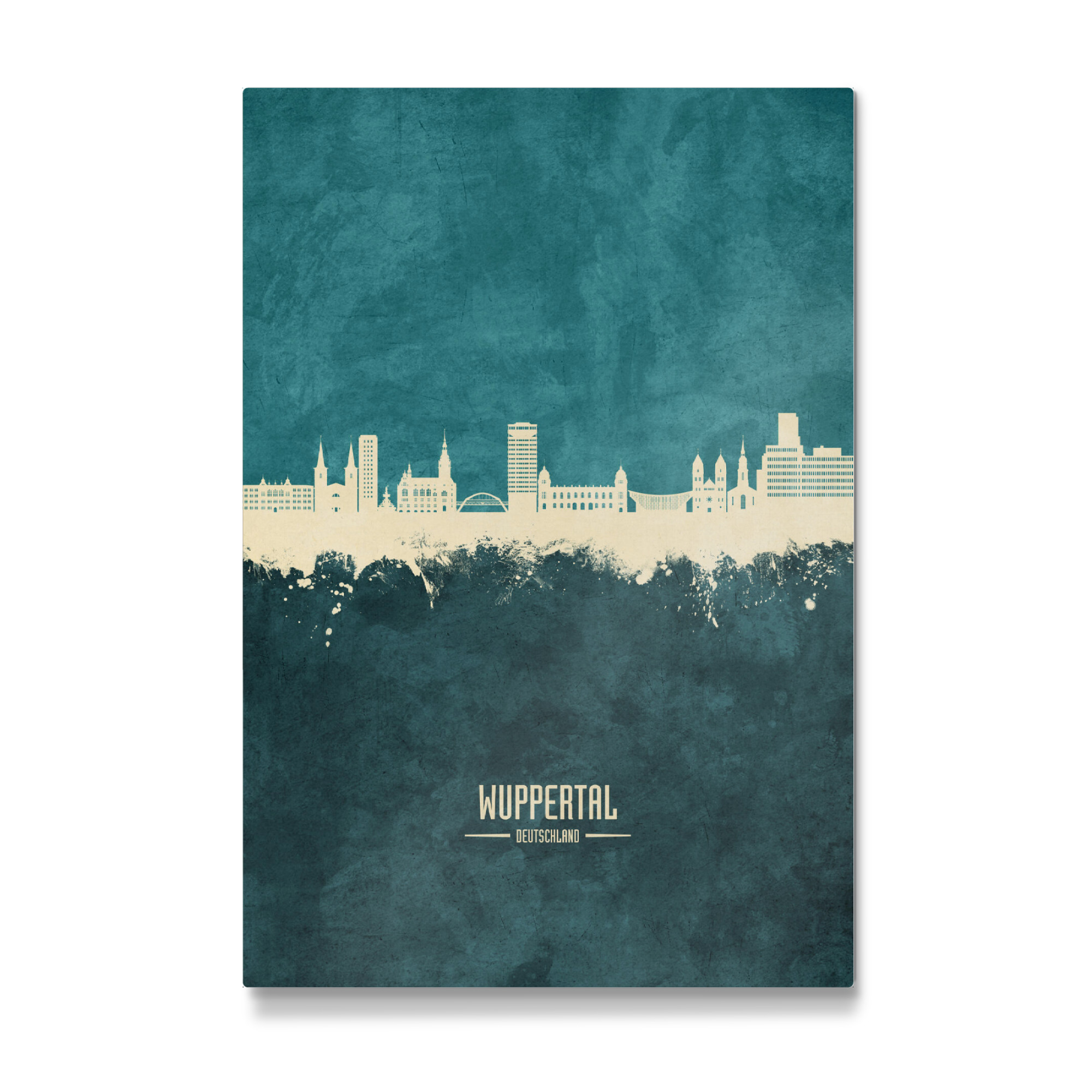 Galerie-Print "Wuppertal Skyline Turquoise" 30x20 cm artboxONE