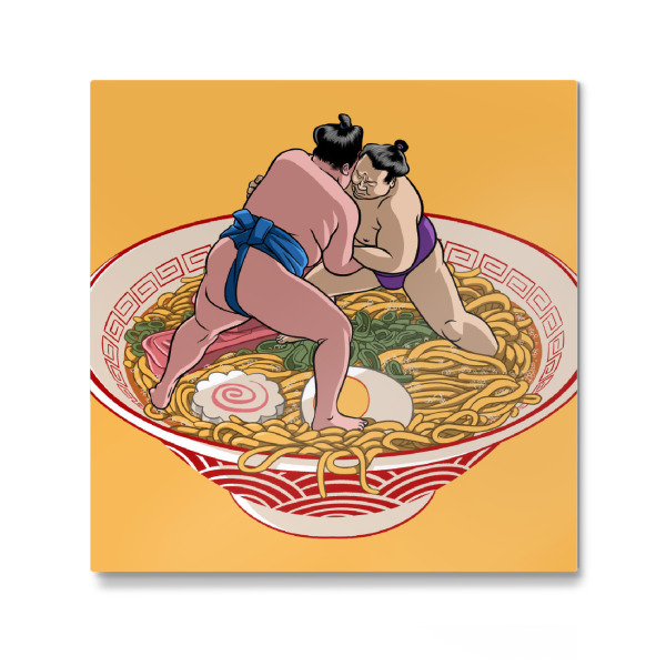 Galerie-Print "Sumo fight for Ramen" 30x30 cm artboxONE