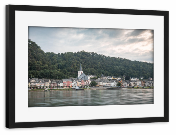 Poster mit Rahmen schwarz "Sankt Goar" artboxONE - Städte
