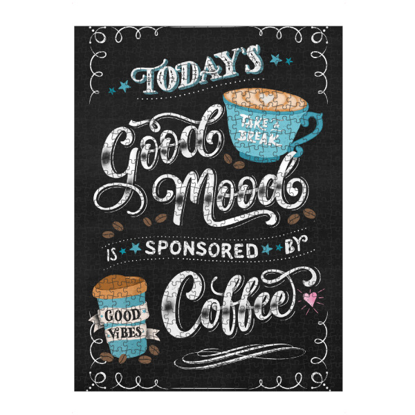 Puzzle Ravensburger "Good Mood is Sponsored by Coffee" artboxONE - Typografie,Essen & Trinken,Lustig