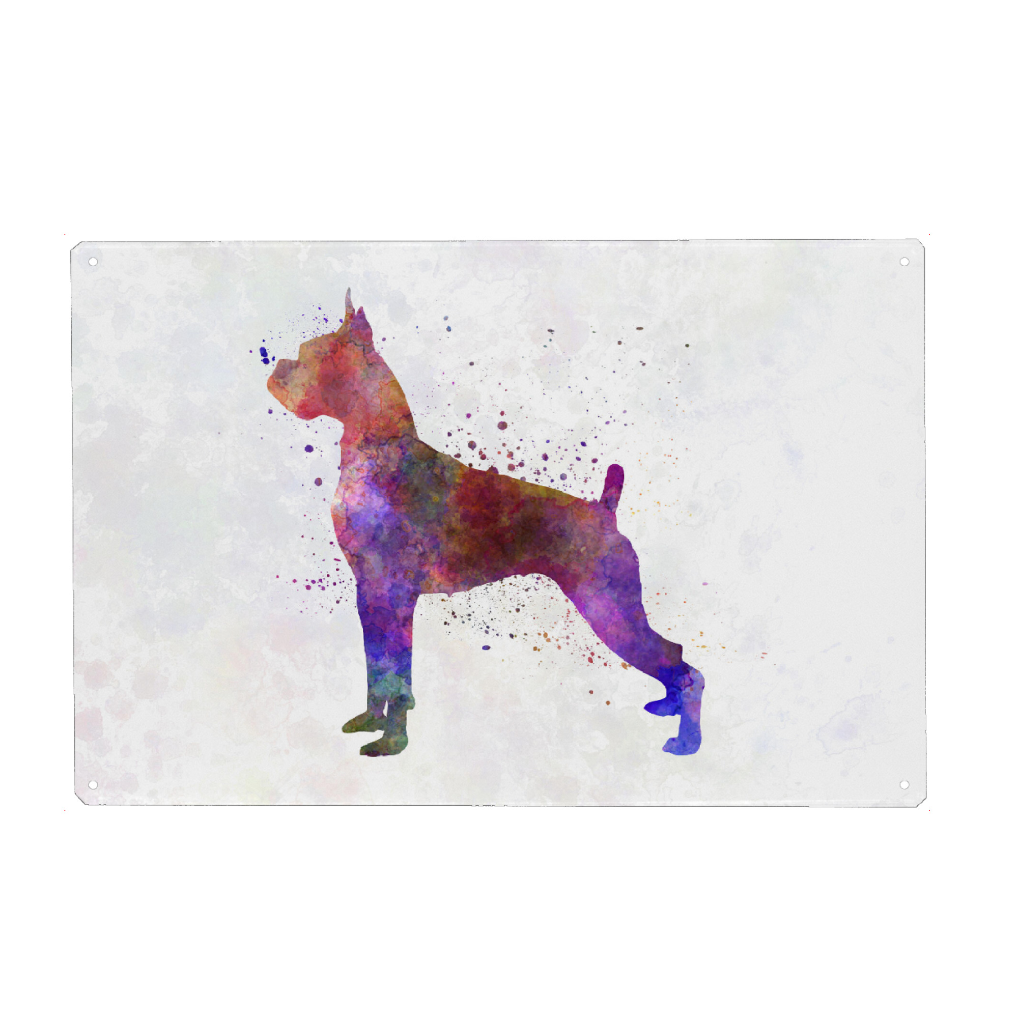 Metall Poster "Boxer in watercolor" artboxONE - Tiere,Abstrakt