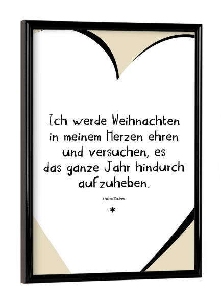 Poster mit schwarzem Rahmen "Weihnachten ehren" artboxONE - Typografie,Liebe,Weihnachten