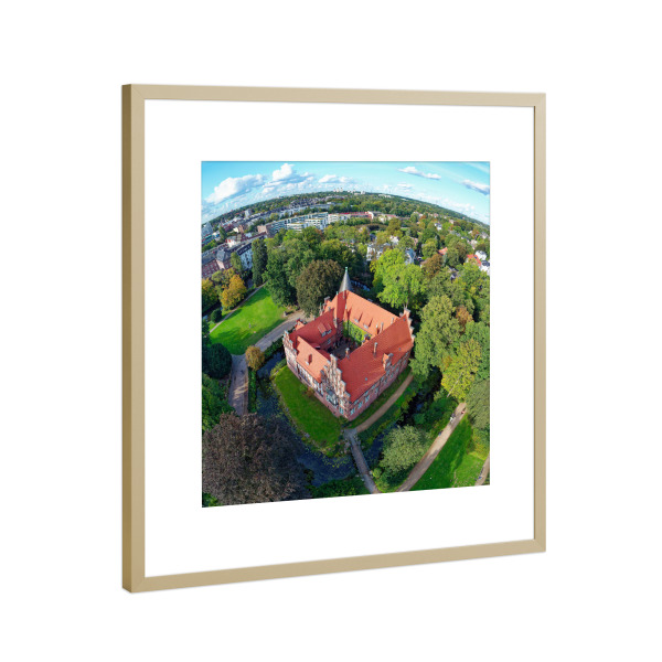 Poster mit Rahmen Gold "Schloss Hamburg-Bergedorf,Horizon" artboxONE - Städte,Städte / Hamburg,Reise,Architektur,Reise / Länder
