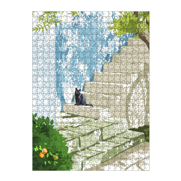artboxONE Puzzle "Black cat on the steps" artboxONE - Tiere