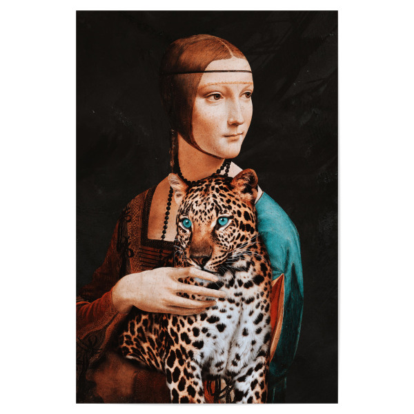 Poster "Lady with a jaguar by Tas" artboxONE - Natur,Tiere,Menschen