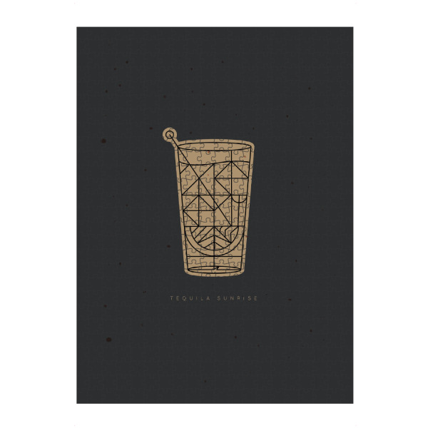 artboxONE Puzzle "Art deco Tequila Sunrise dark" artboxONE - Essen & Trinken / Alkohol