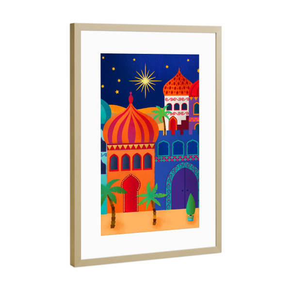 Poster mit Rahmen Gold "Heiliger Stern über Betlehem" artboxONE - Für Kinder,Weihnachten