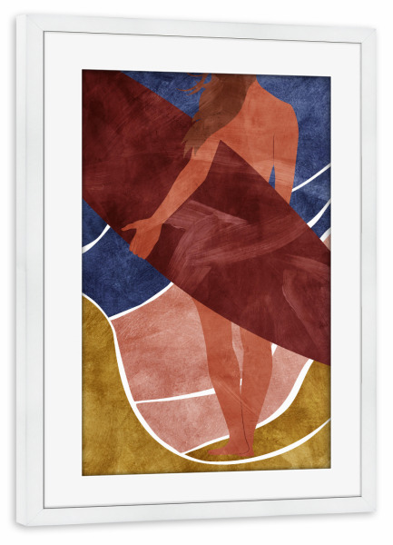 Poster mit Rahmen weiß "Abstract beach by Tas" artboxONE - Natur,Abstrakt,Geometrie