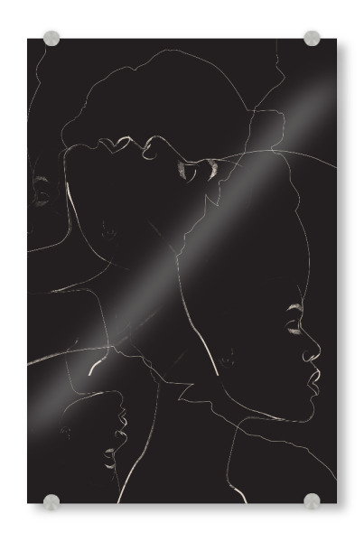 Acrylglasbild "African Line" artboxONE - Abstrakt,Menschen - African line,Woman,Women,Line,Frau,Female,Schwarzweiß,Blackandwhite