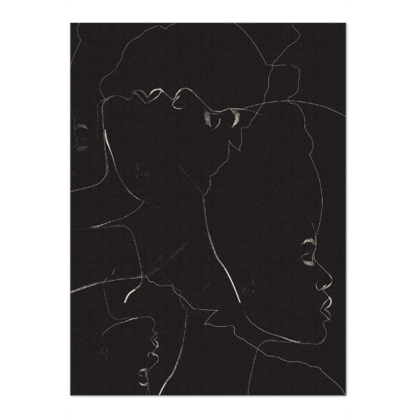 Puzzle Ravensburger "African Line" artboxONE - Abstrakt,Menschen - African line,Woman,Women,Line,Frau,Female,Schwarzweiß,Blackandwhite