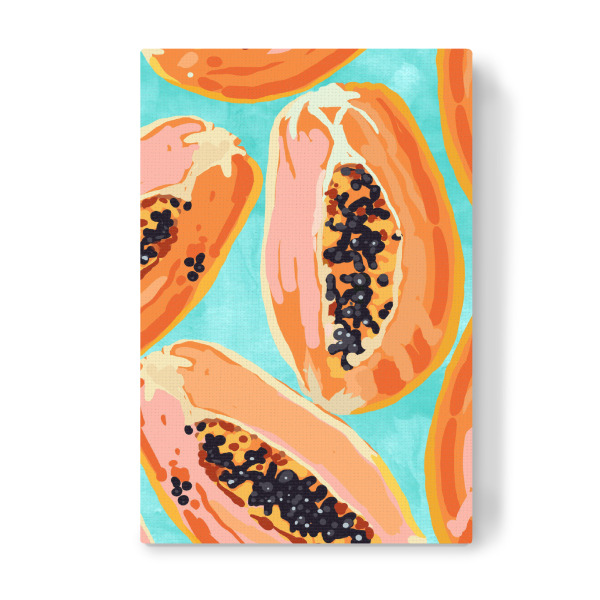 Leinwandbild "Big Papaya Watercolor Painting" artboxONE - Essen & Trinken