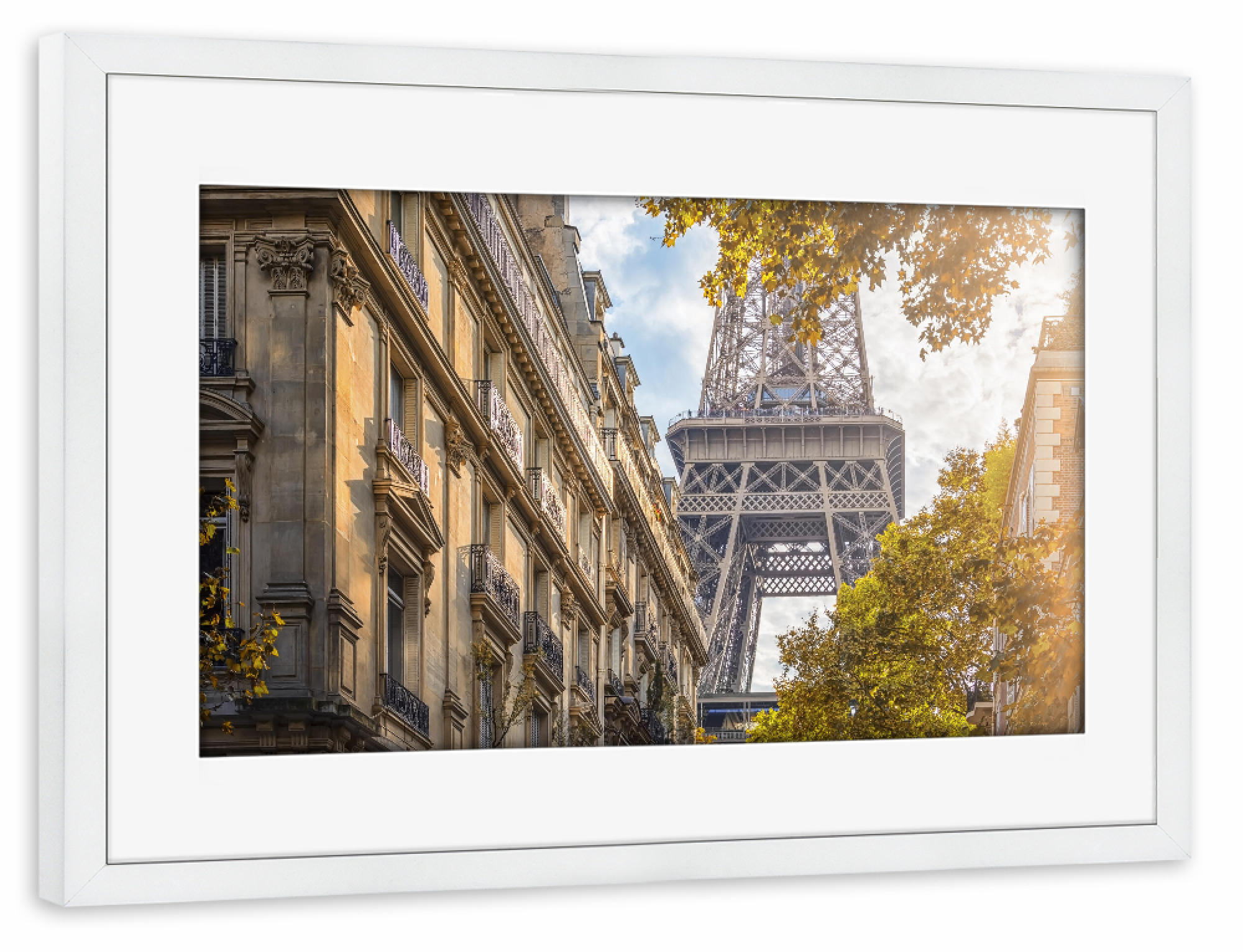 Poster mit Rahmen weiß "Sunlight In Paris" artboxONE - Städte,Reise,Architektur,Städte / Paris,Reise / Länder