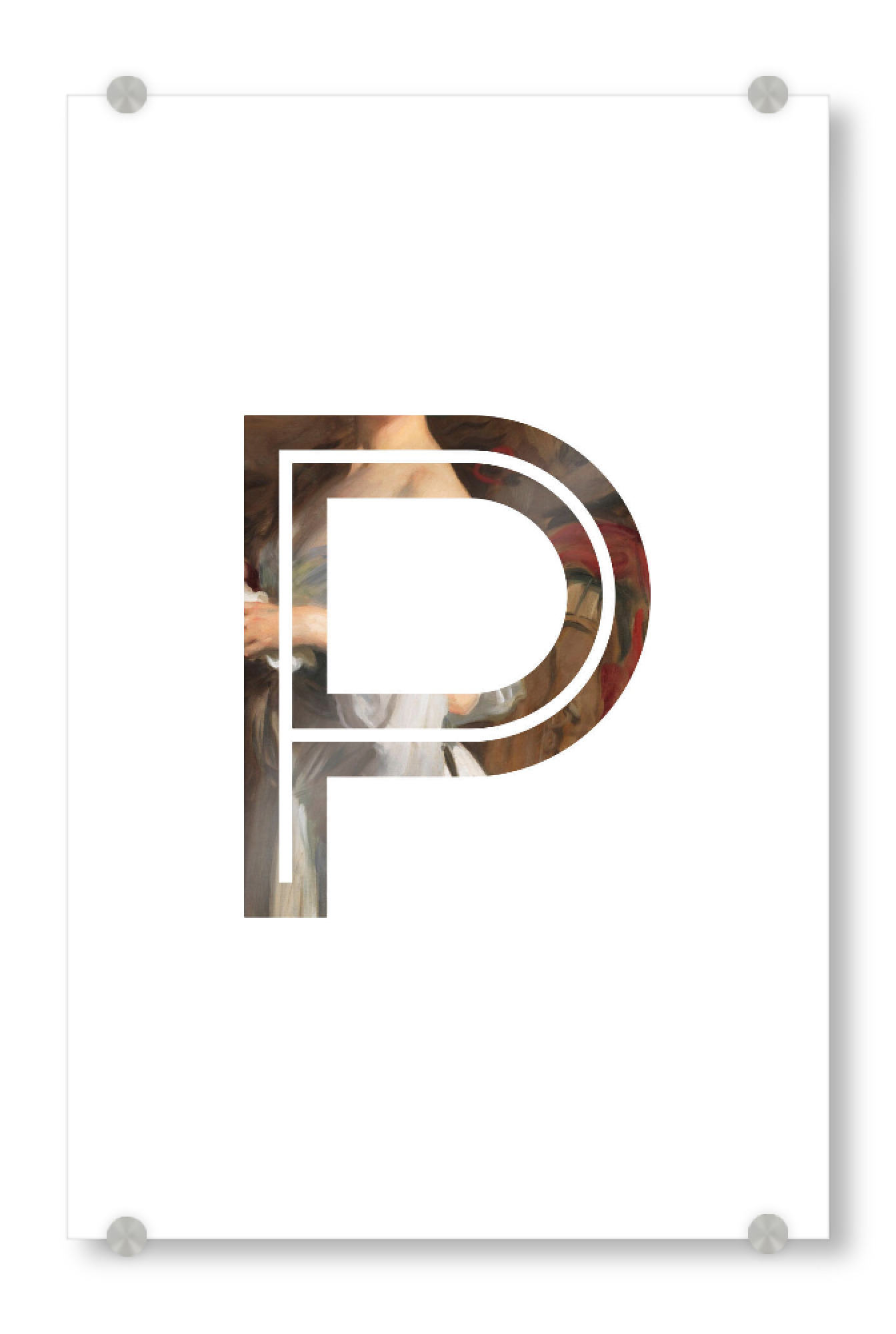 Acrylglasbild "IMPRESS-LETTER P" artboxONE - Typografie,Fashion,Buchstaben,Buchstaben / P