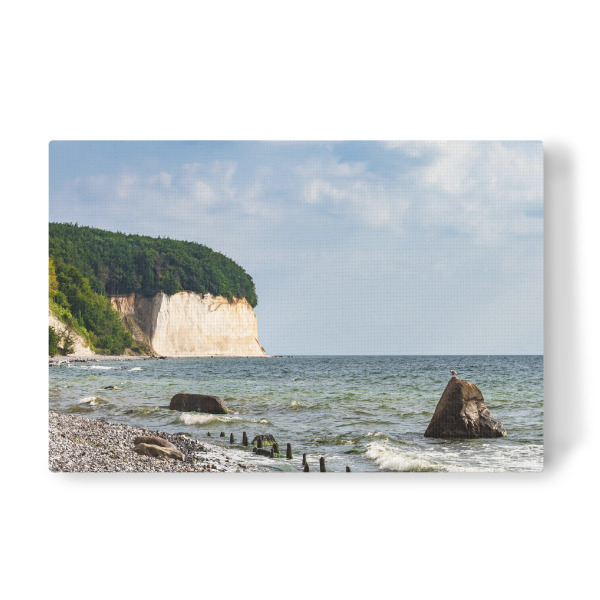 Leinwandbild "Buhne, Steine, Kreideküste" artboxONE - Natur,Reise,Reise / Strand und Meer