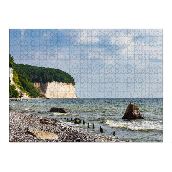 Puzzle Ravensburger "Buhne, Steine, Kreideküste" artboxONE - Natur,Reise,Reise / Strand und Meer