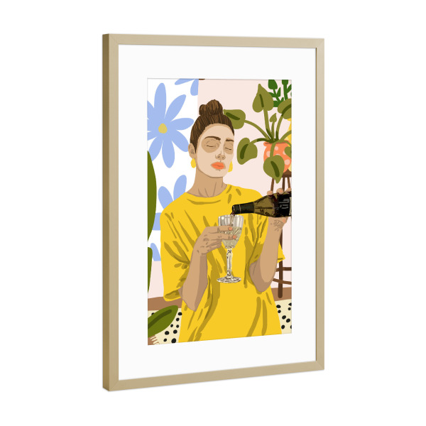 Poster mit Rahmen Gold "Self Care" artboxONE - Menschen
