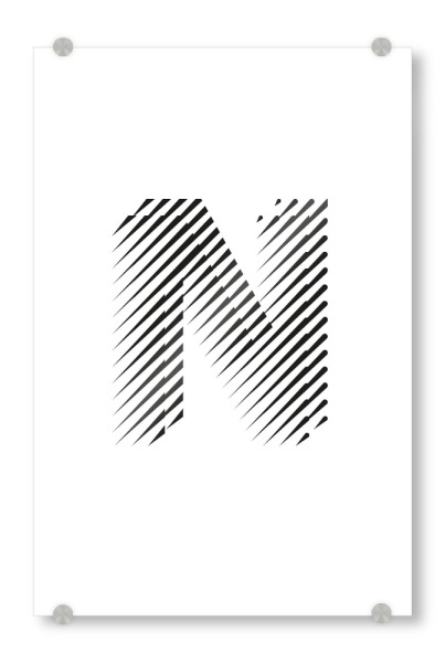 Acrylglasbild "Typo N" artboxONE - Abstrakt,Schwarzweiß,Geometrie,Buchstaben / N