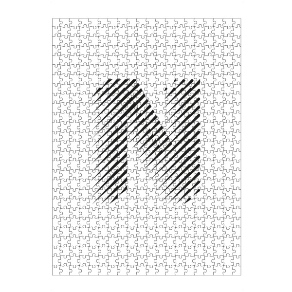artboxONE Puzzle "Typo N" artboxONE - Abstrakt,Schwarzweiß,Geometrie,Buchstaben / N