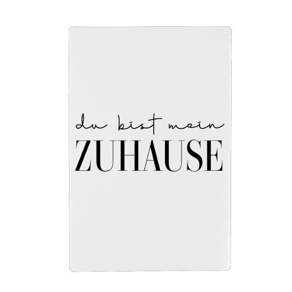 Metall Poster "Mein Zuhause Typografie" artboxONE - Typografie,Liebe,Für Mama,Für Papa