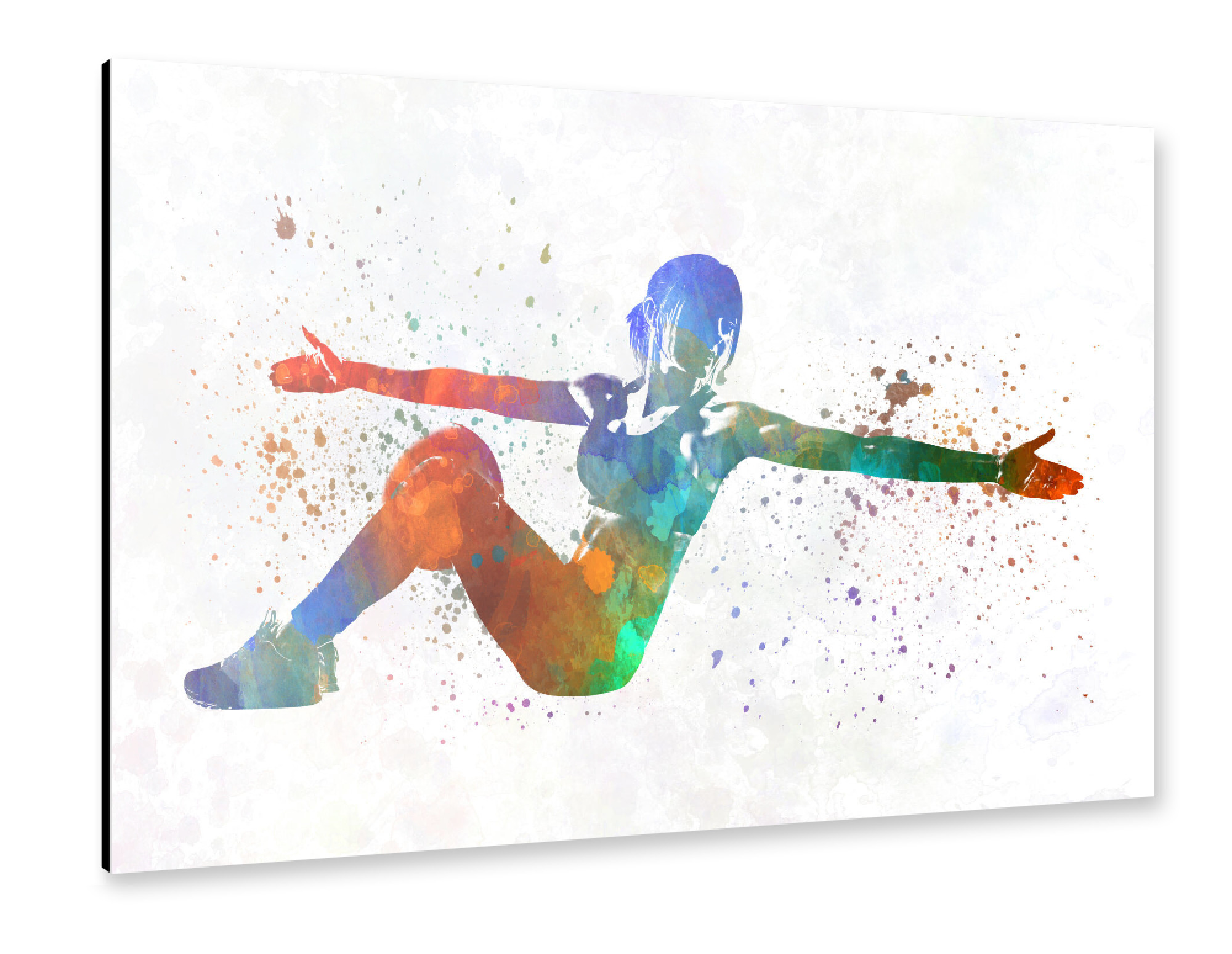 Alu-Dibond "Fitness in watercolor-r" 75x50 cm artboxONE