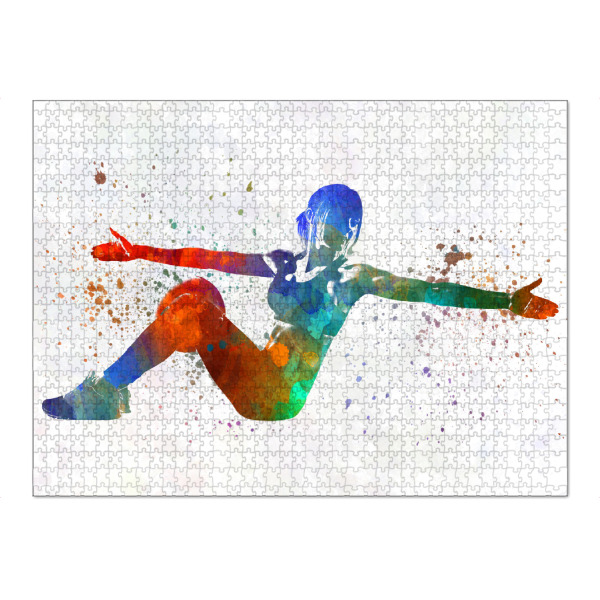 Puzzle Ravensburger "Fitness in watercolor-r" artboxONE - Sport - Sport,Sports,Watercolor,Gymnastics,Gym,Exercise,Fitness,Olympic - Bild sport