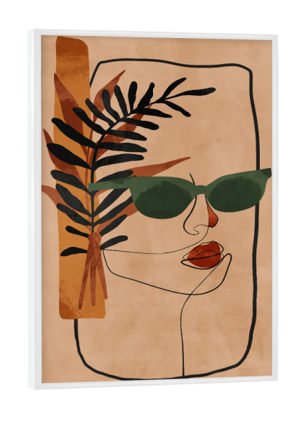 Poster mit weißem Rahmen "Boho Line Portrait" artboxONE - Natur,Floral,Abstrakt