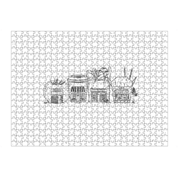 Puzzle Ravensburger "Storefronts pharmacy confectionery" artboxONE - Essen & Trinken,Architektur,Essen & Trinken / Obst & Gemüse