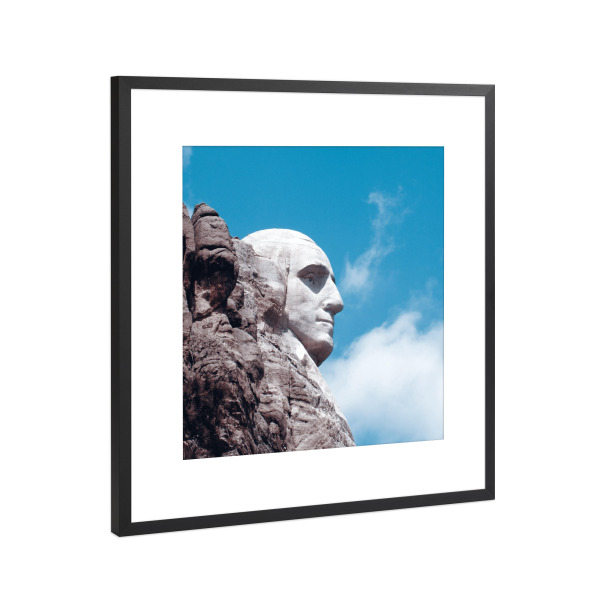 Poster mit Rahmen Schwarz (Metallic) "George Washington, Mount Rushmore" artboxONE - Reise,Reise / Länder