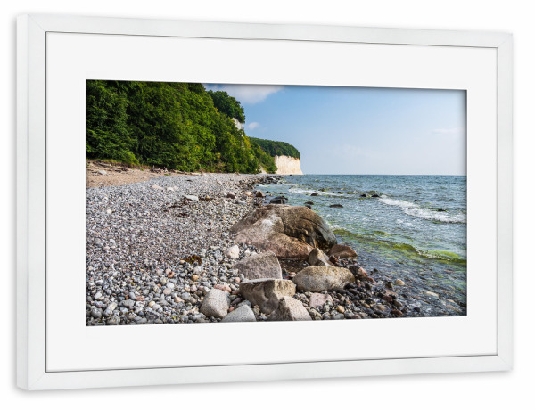 Poster mit Rahmen weiß "Wolken, Steine, Bäume" artboxONE - Natur,Reise,Reise / Strand und Meer