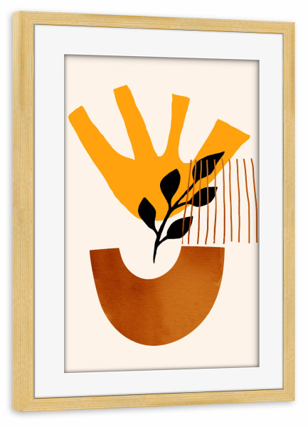 Poster mit Rahmen kiefer "Mid Century" artboxONE - Floral,Abstrakt