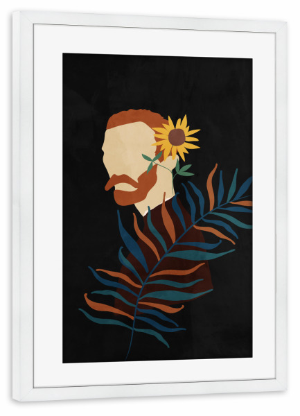 Poster mit Rahmen weiß "Vincent Portrait by Tas" artboxONE - Natur,Floral,Menschen