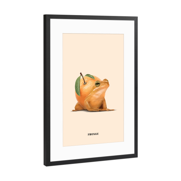 Poster mit Rahmen Schwarz (Metallic) "Fronge" artboxONE - Tiere,Essen & Trinken / Obst & Gemüse,Lustig