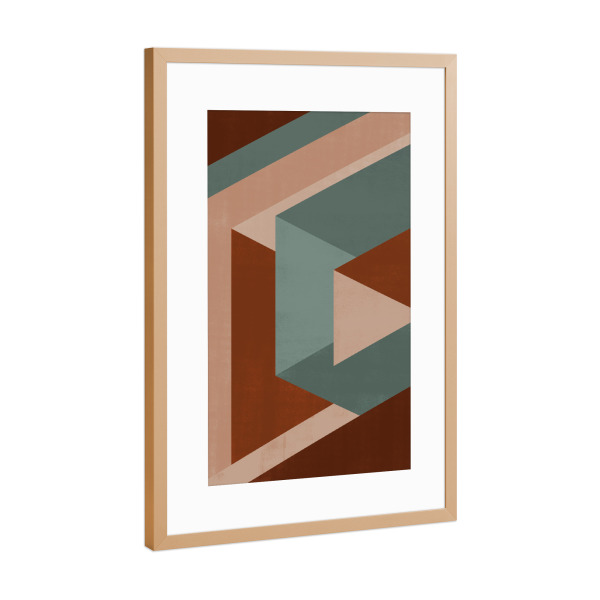 Poster mit Rahmen Kupfer "Abstract Color Green" artboxONE - Abstrakt,Geometrie