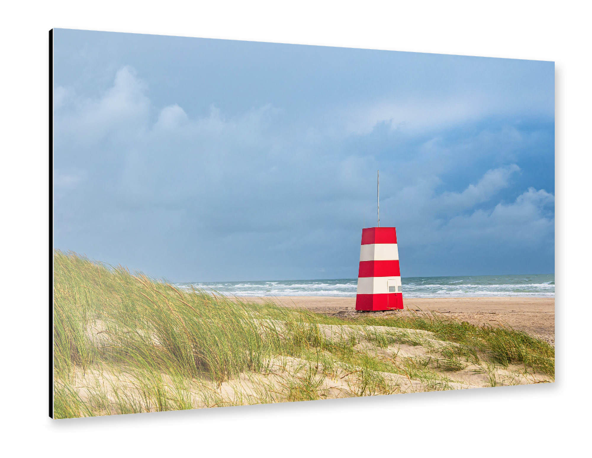 Alu-Dibond "Strand und Turm in Tornby" 30x20 cm artboxONE